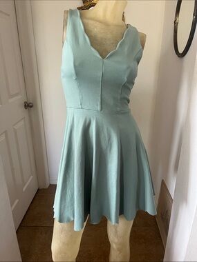 Altar’d State Scallop V-Neck Fit & Flare Dress